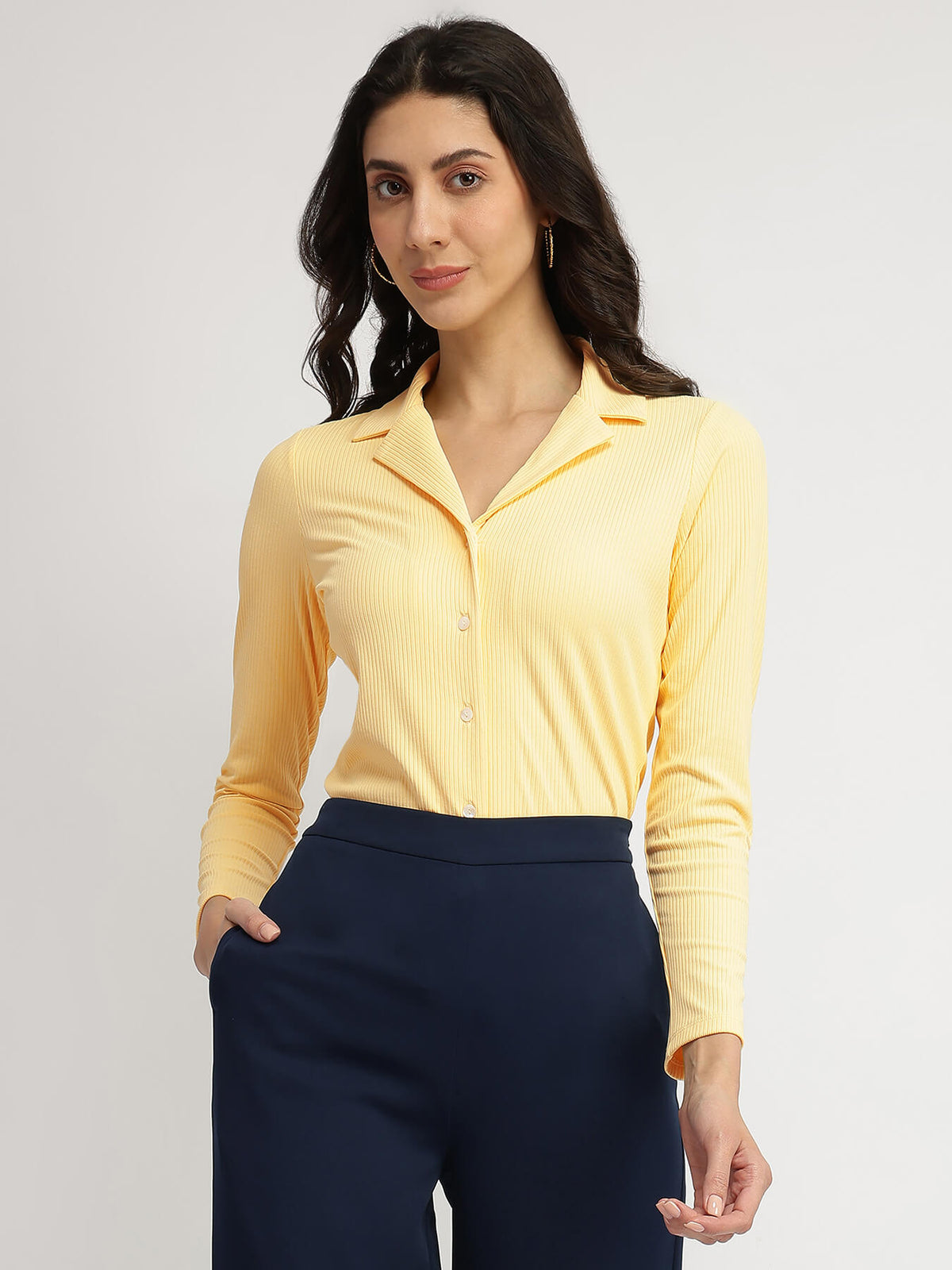 Resort Collar Knit Shirt - Yellow