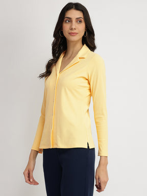 Resort Collar Knit Shirt - Yellow