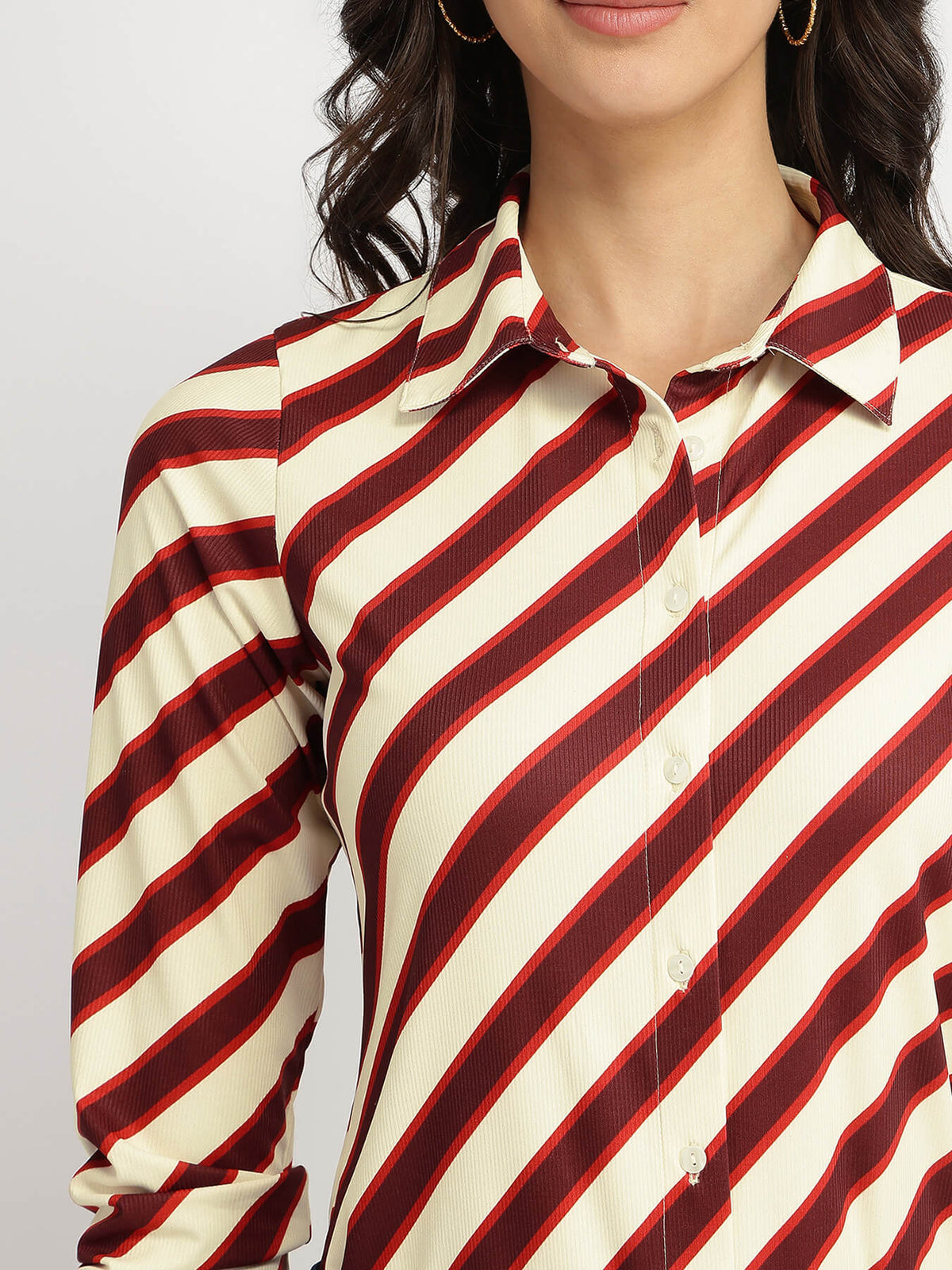 Striped Knit Shirt - Red