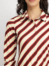Striped Knit Shirt - Red
