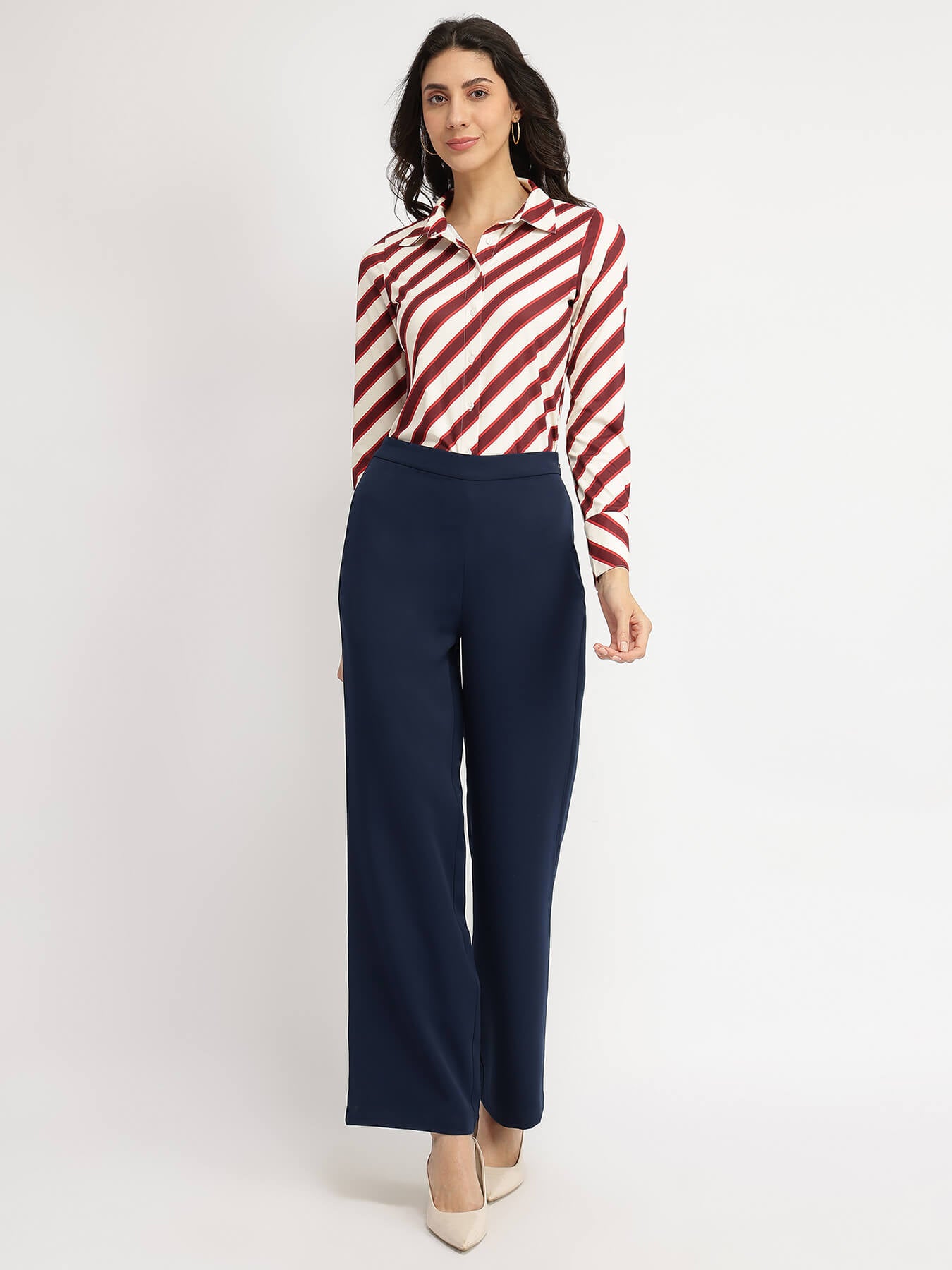 Striped Knit Shirt - Red