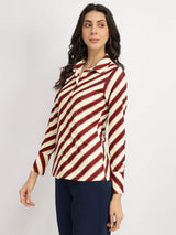 Striped Knit Shirt - Red