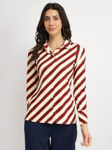 Striped Knit Shirt - Red
