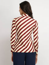 Striped Knit Shirt - Red