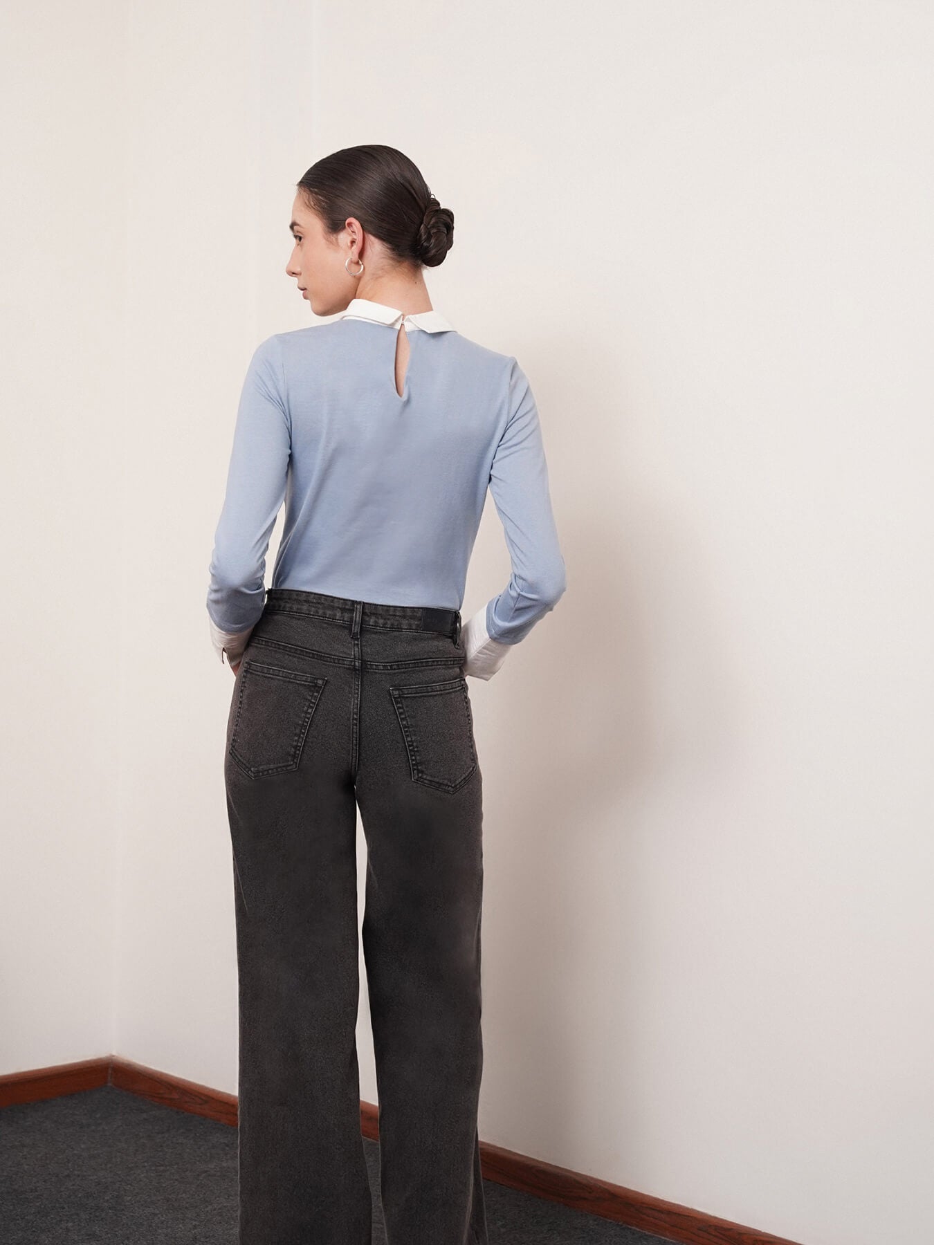 Cotton Collar Style Shirt - Blue