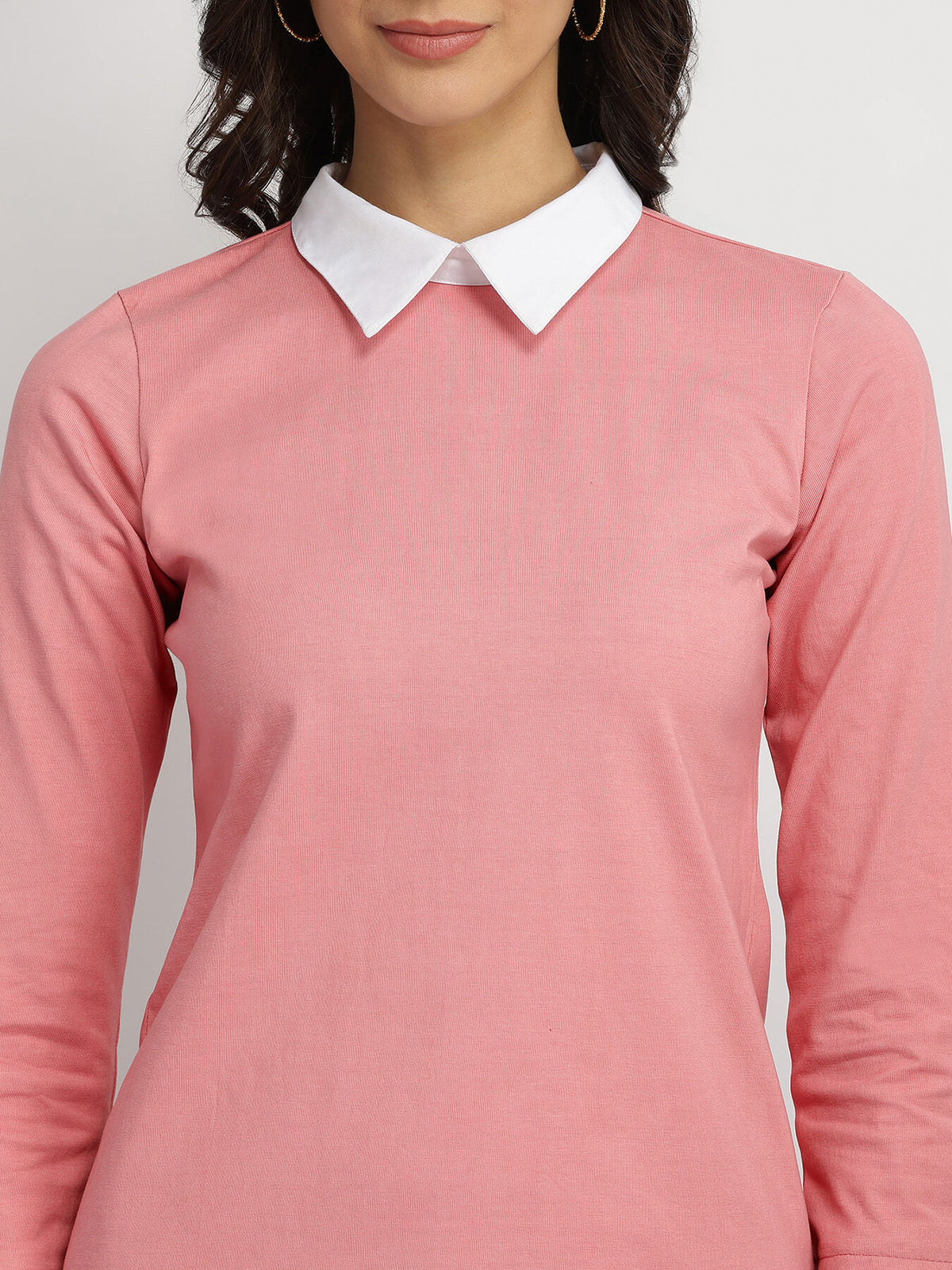 Cotton Collar Style Shirt - Pink