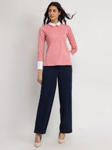 Cotton Collar Style Shirt - Pink