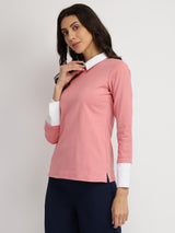 Cotton Collar Style Shirt - Pink