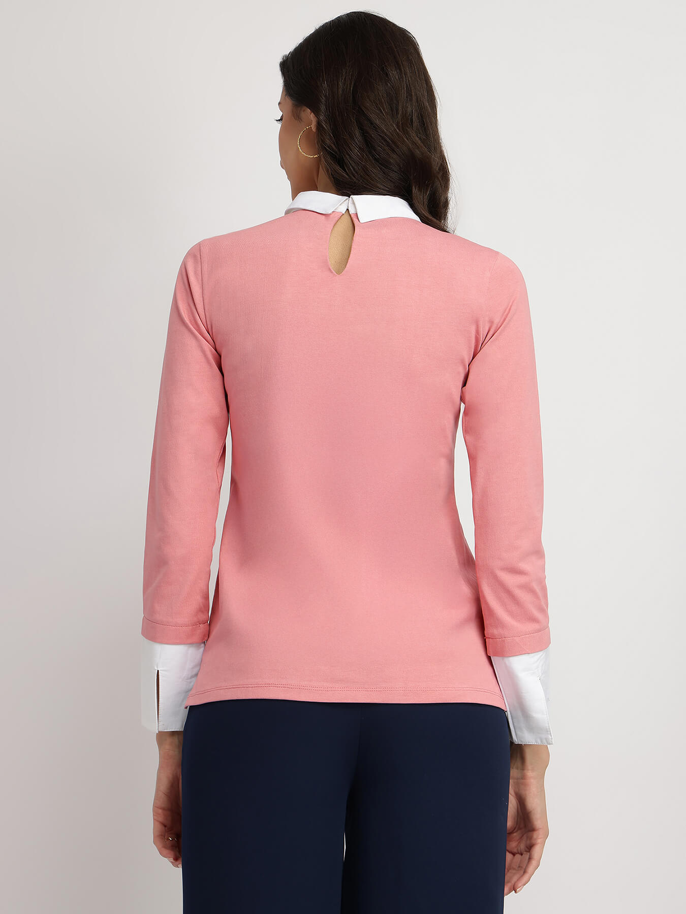 Cotton Collar Style Shirt - Pink