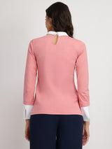 Cotton Collar Style Shirt - Pink