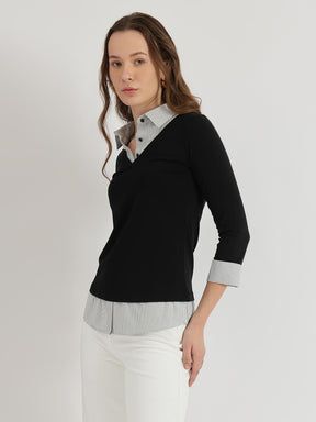 Collar Style T-Shirt - Black