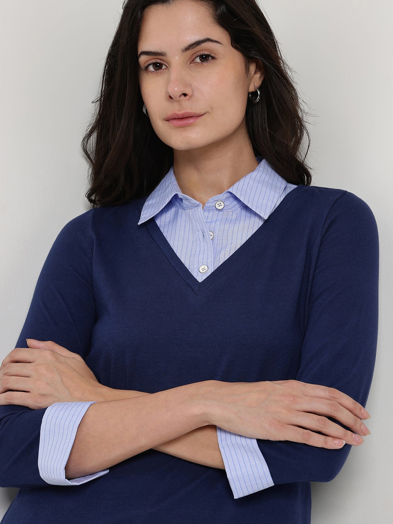 Collar Style Shirt - Navy Blue