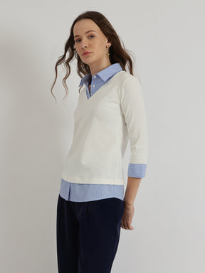 Collar Style T-Shirt - White