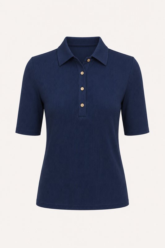 Ribbed Shirt - Navy Blue