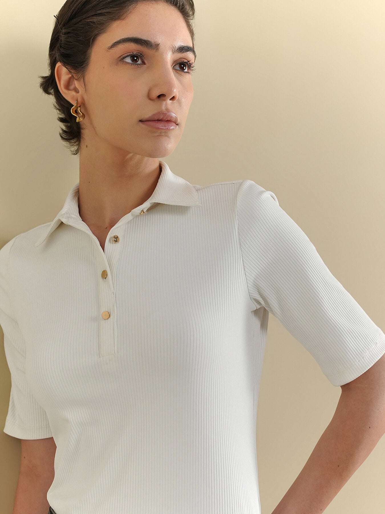 Ribbed Shirt - Off White