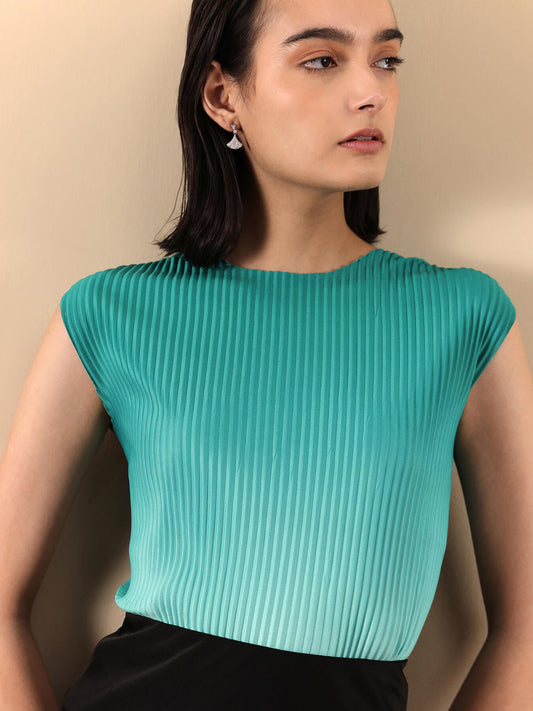 Ombre Knitted Top - Green