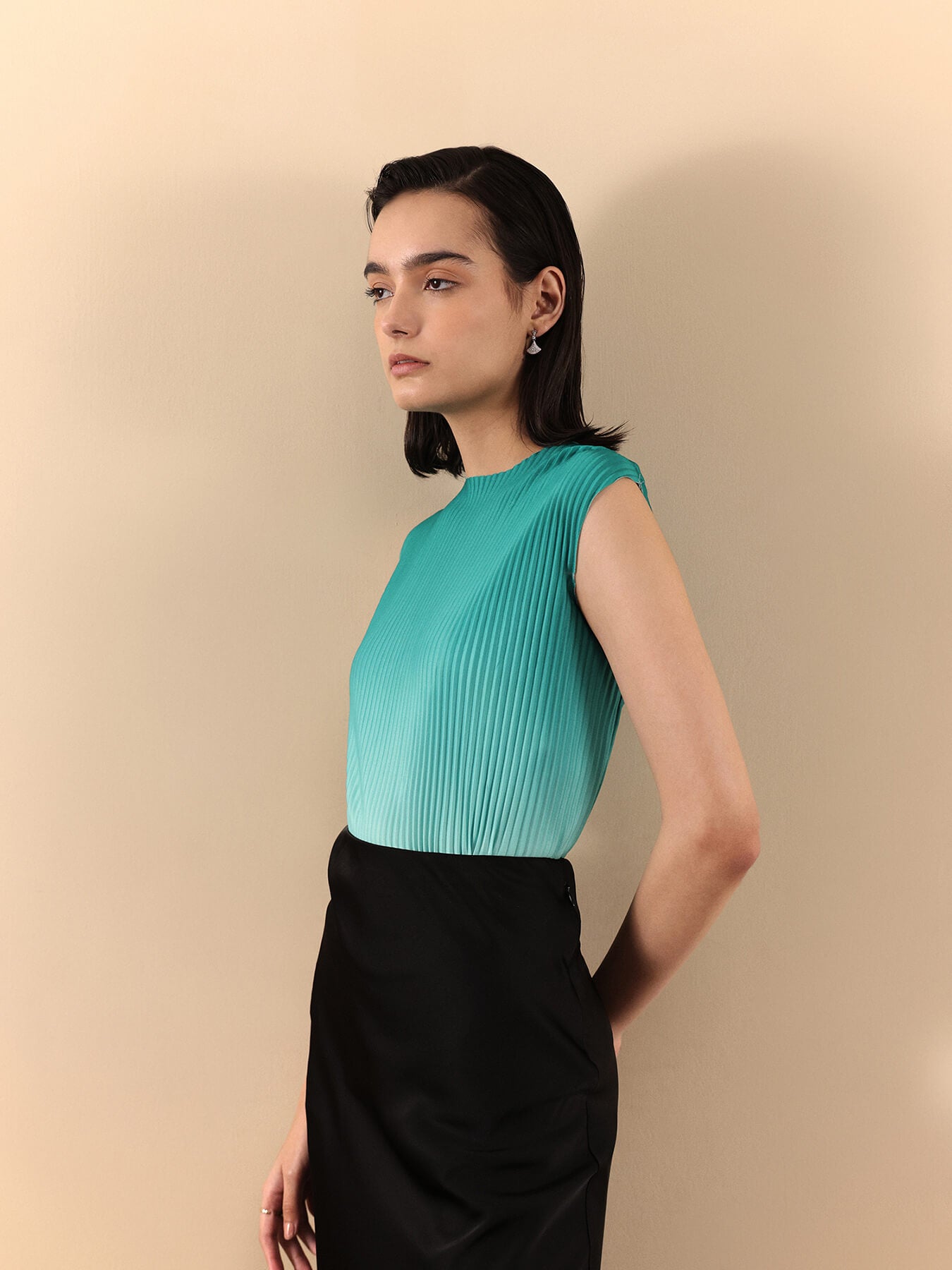 Ombre Knitted Top - Green