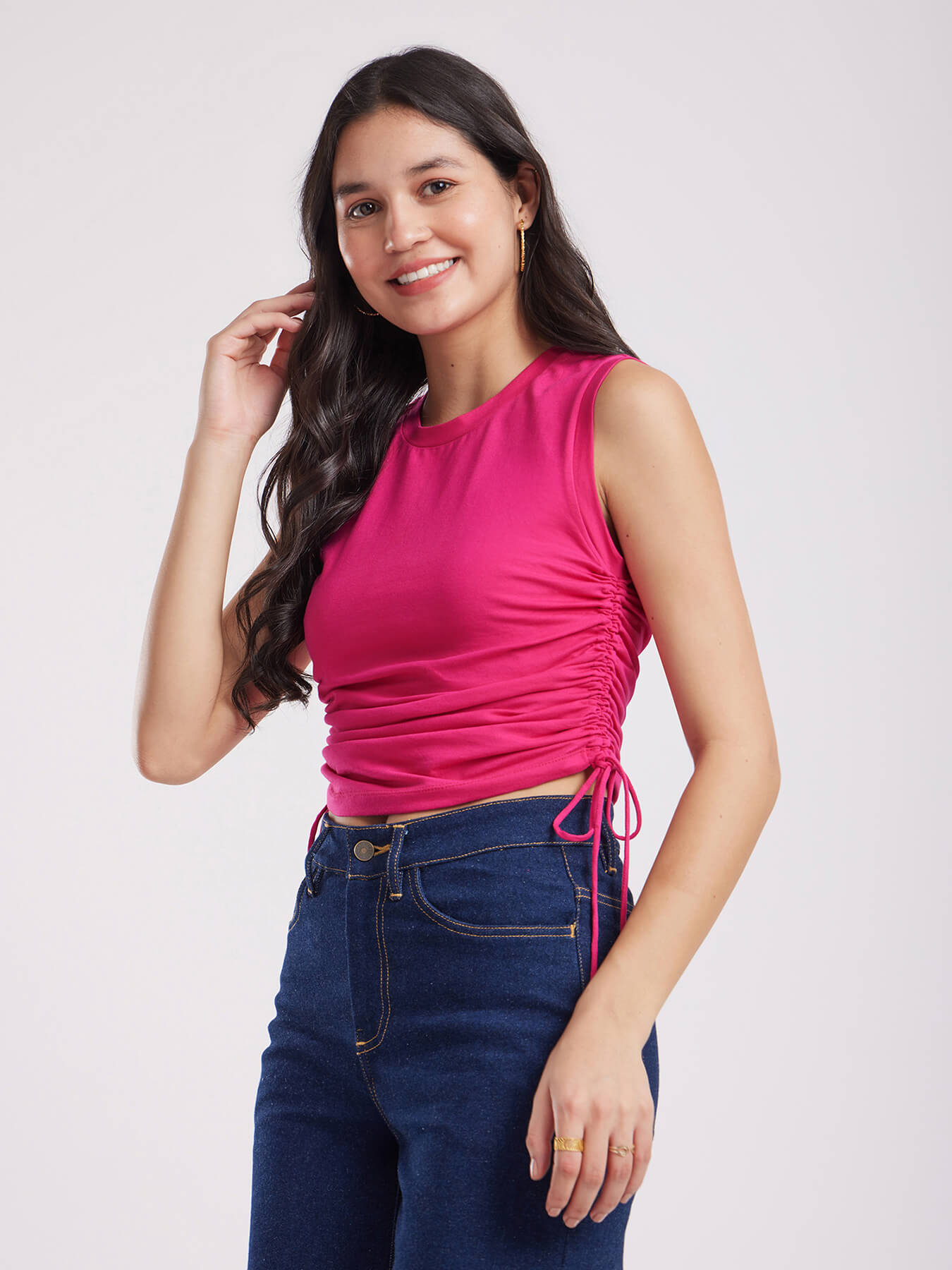 Cotton Lycra Top - Fuchsia