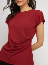 Stretchable Pleated Top - Red