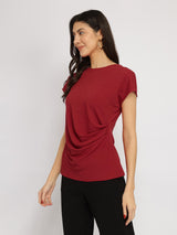 Stretchable Pleated Top - Red