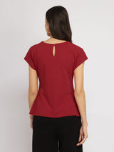 Stretchable Pleated Top - Red