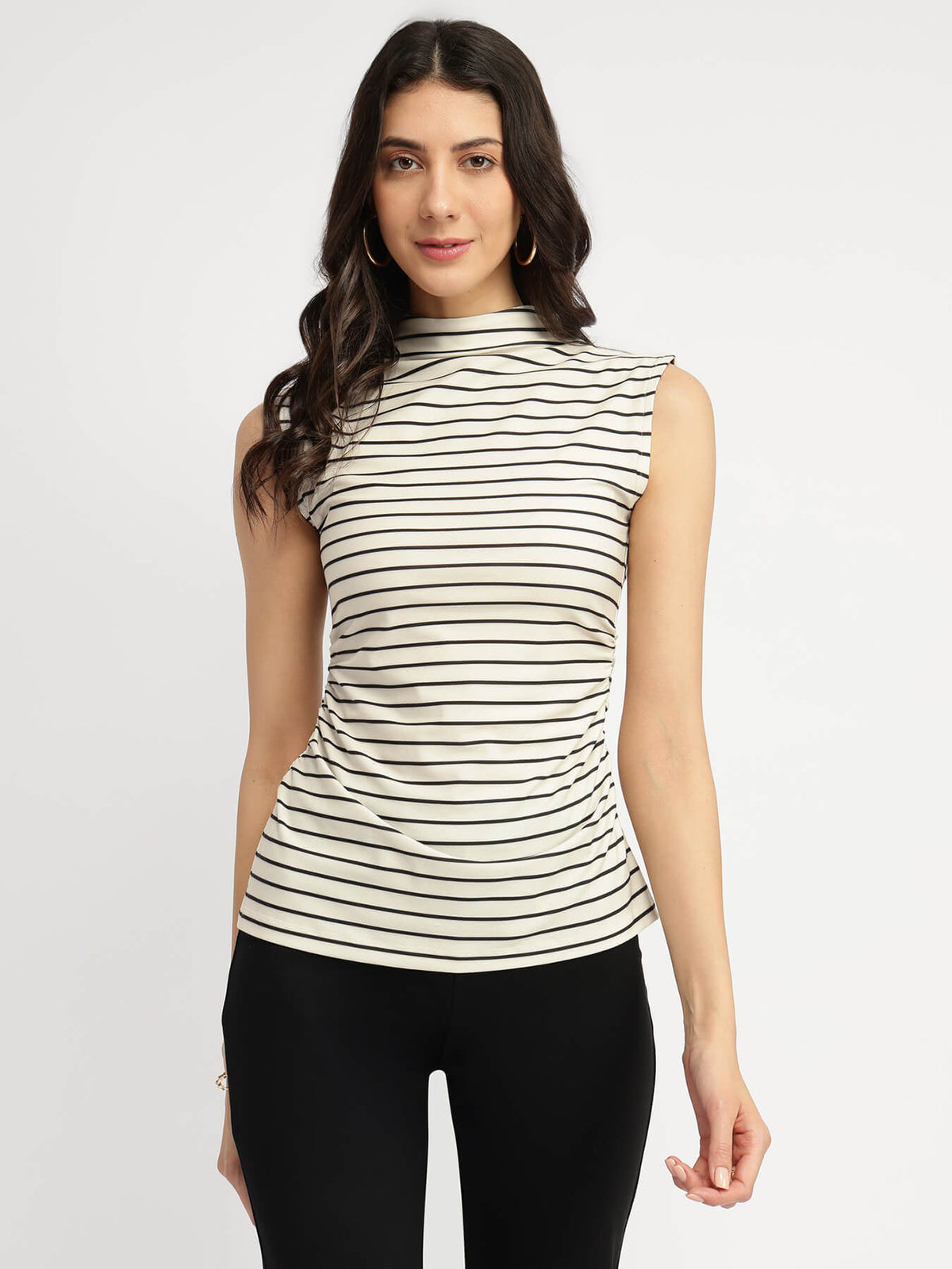 Striped Knit Top - Black