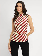 Striped Knit Top - Red