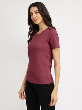 Round Neck T-Shirt - Mauve