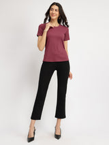 Round Neck T-Shirt - Mauve
