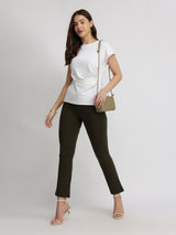 Stretchable Pleated Top - White