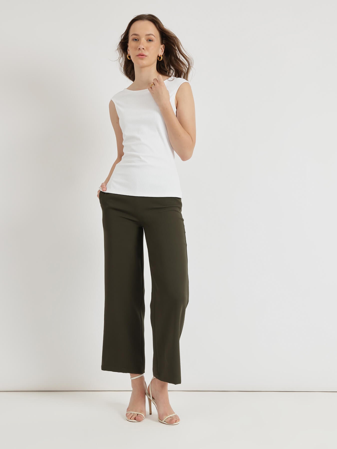 Boat Neck Knit Top - White