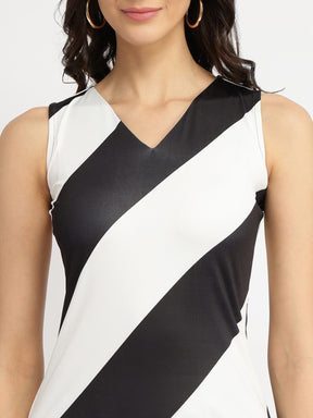 Striped Knit Top - Black and White