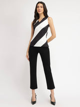 Striped Knit Top - Black and White