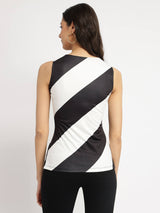 Striped Knit Top - Black and White