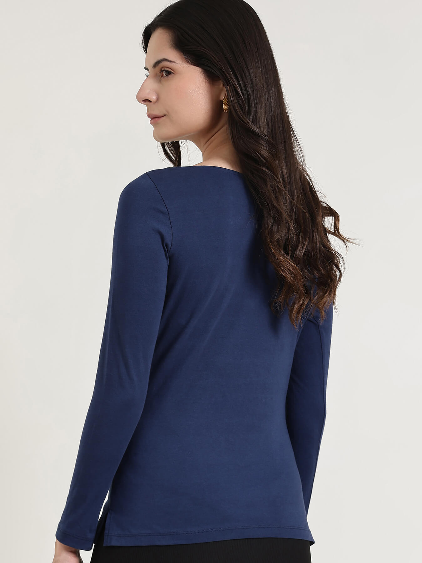 Boat Neck Cami Top - Navy Blue