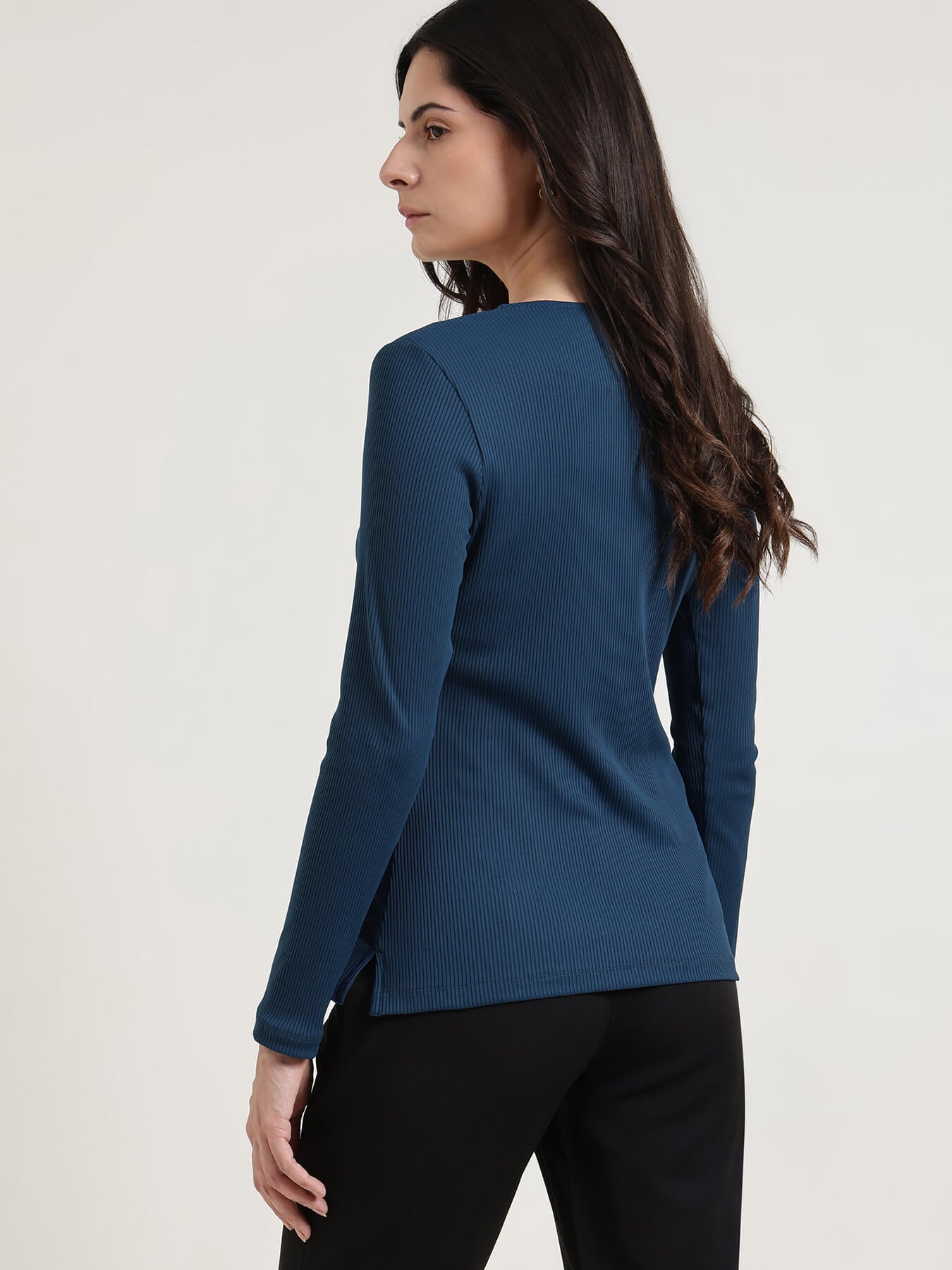 Square Neck Top - Navy Blue