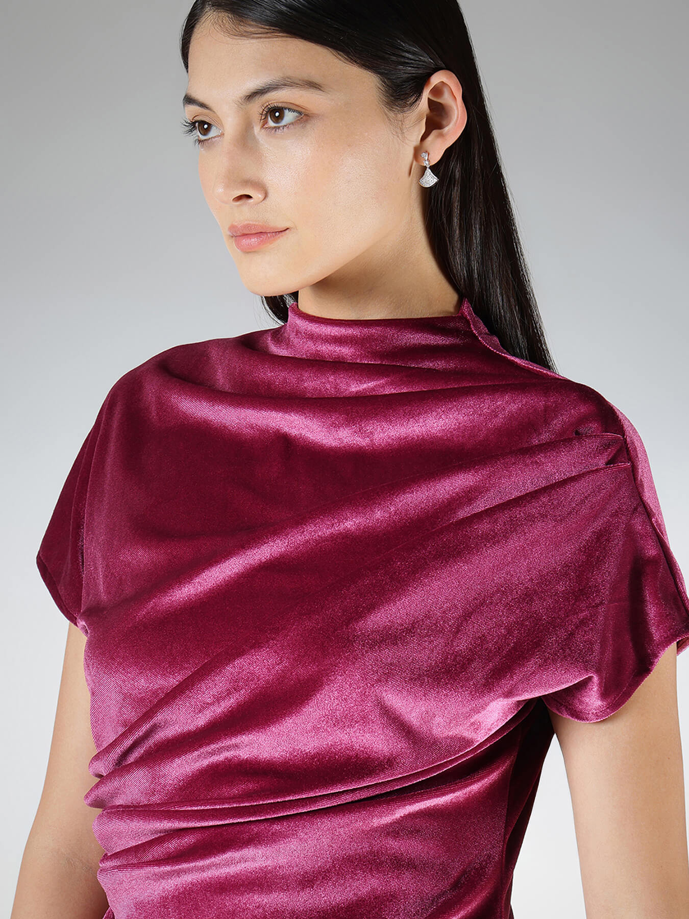 Velvet Ruched Top - Pink