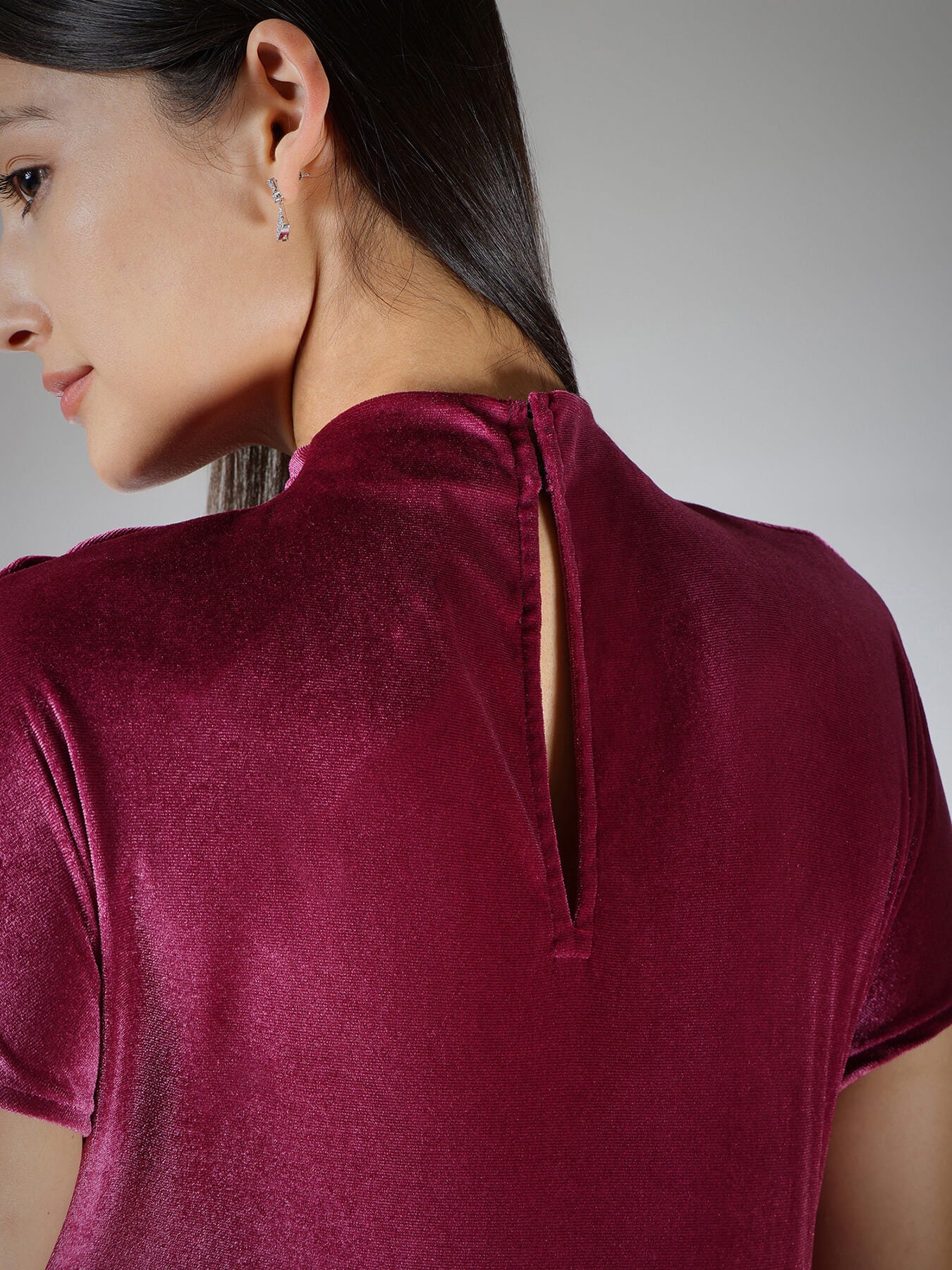 Velvet Ruched Top - Pink