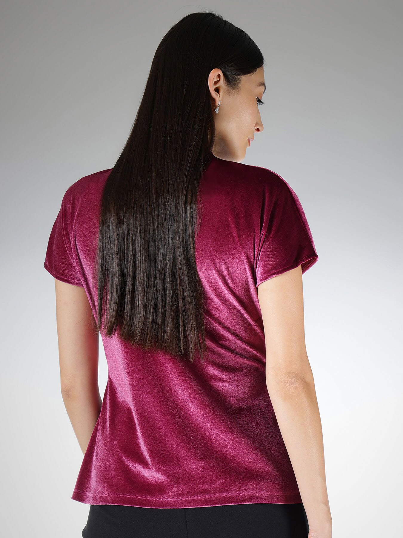 Velvet Ruched Top - Pink