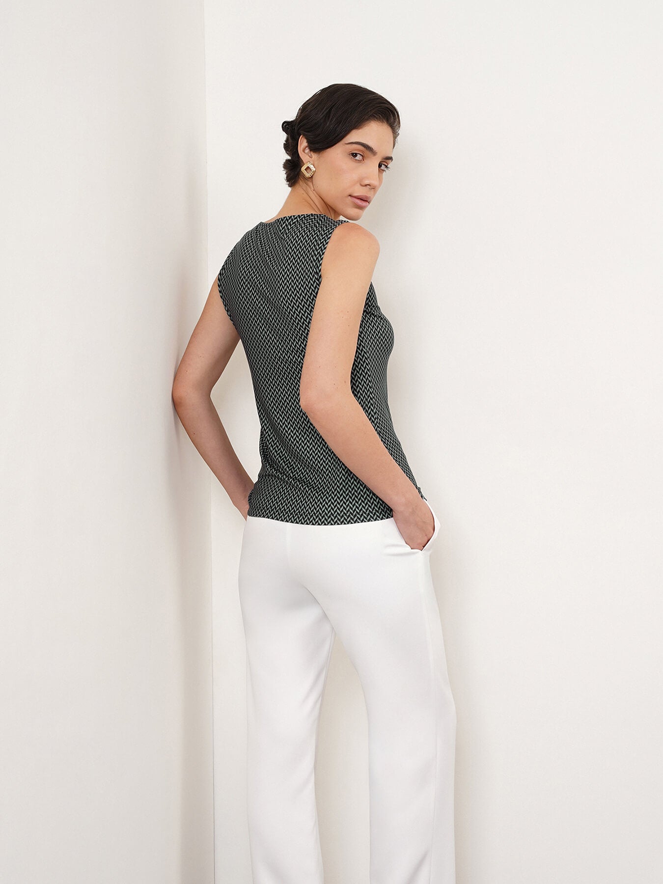 Geometric Tank Top - Grey