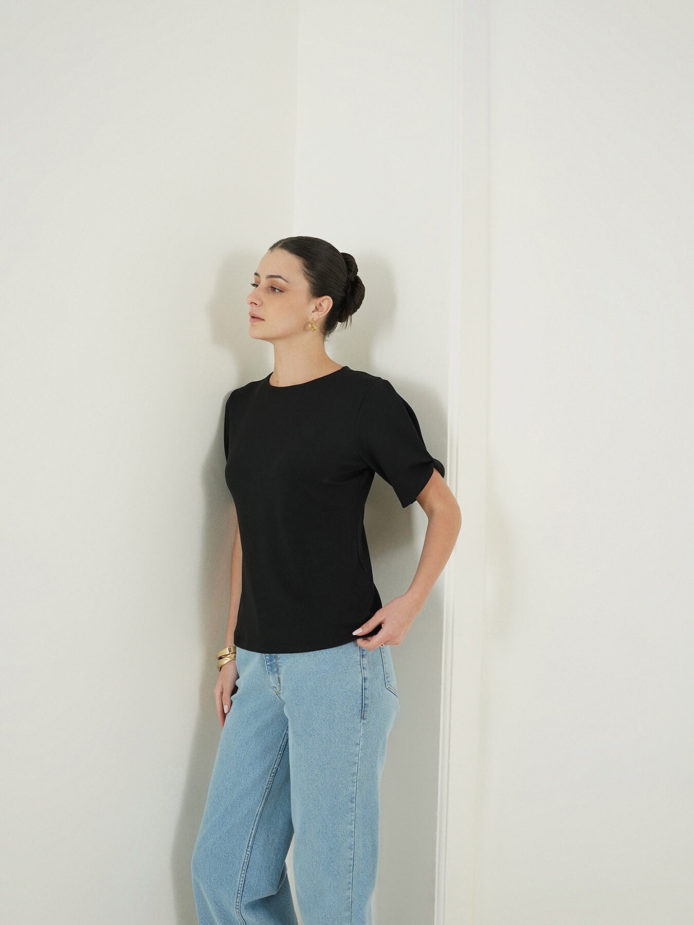 Round Neck Top - Black