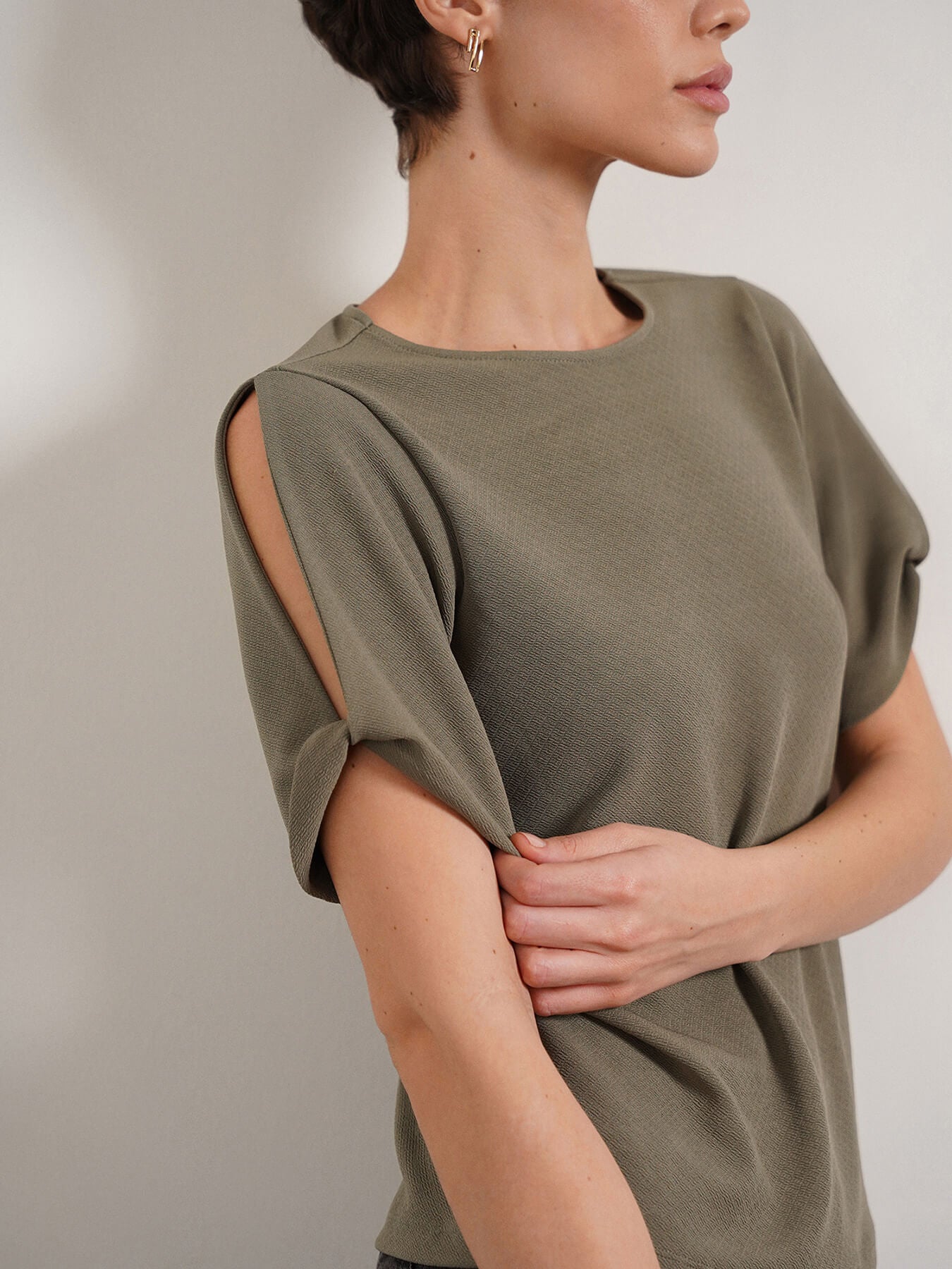 Round Neck Top - Olive