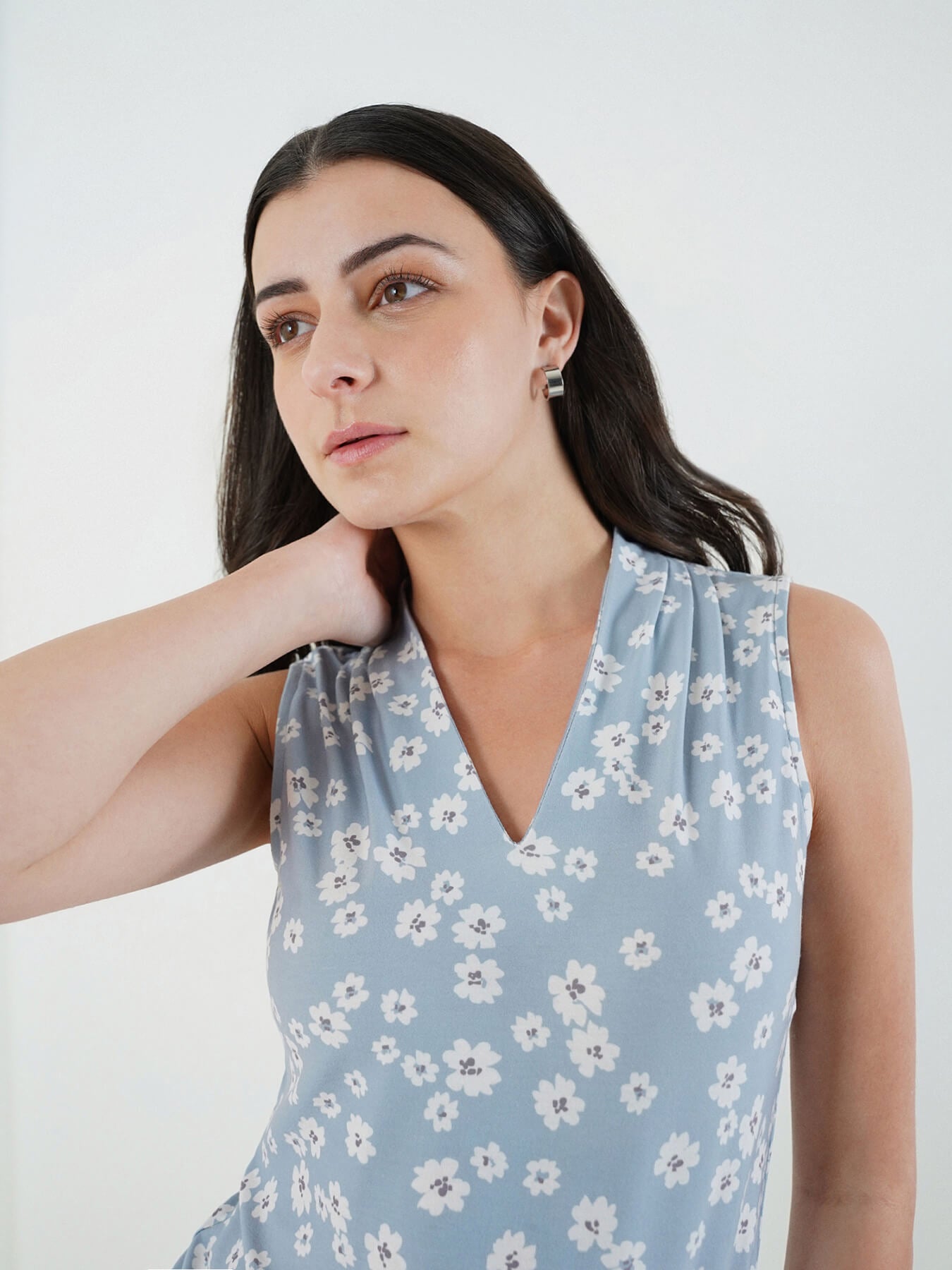 Floral Top - Grey