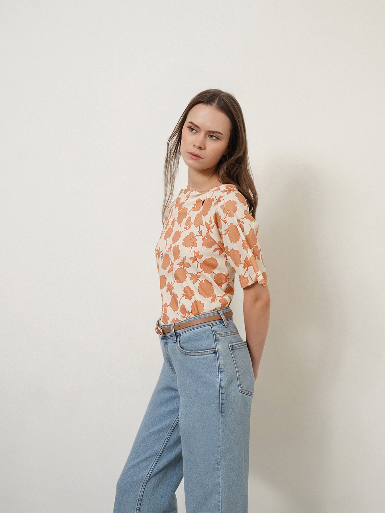 Cotton Floral Top - Off White