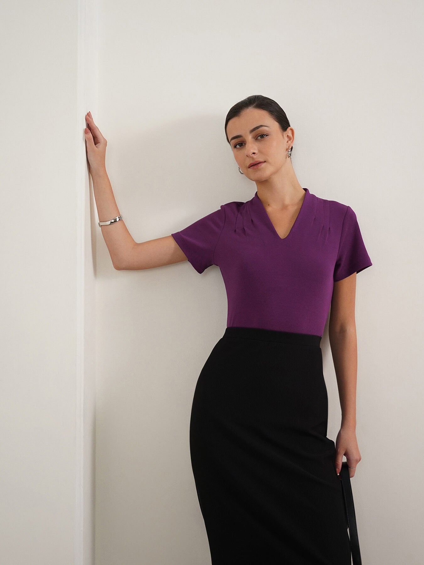 V-Neck Top - Purple