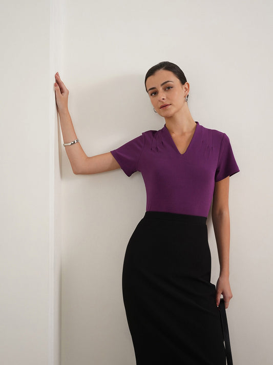 V-Neck Top - Purple