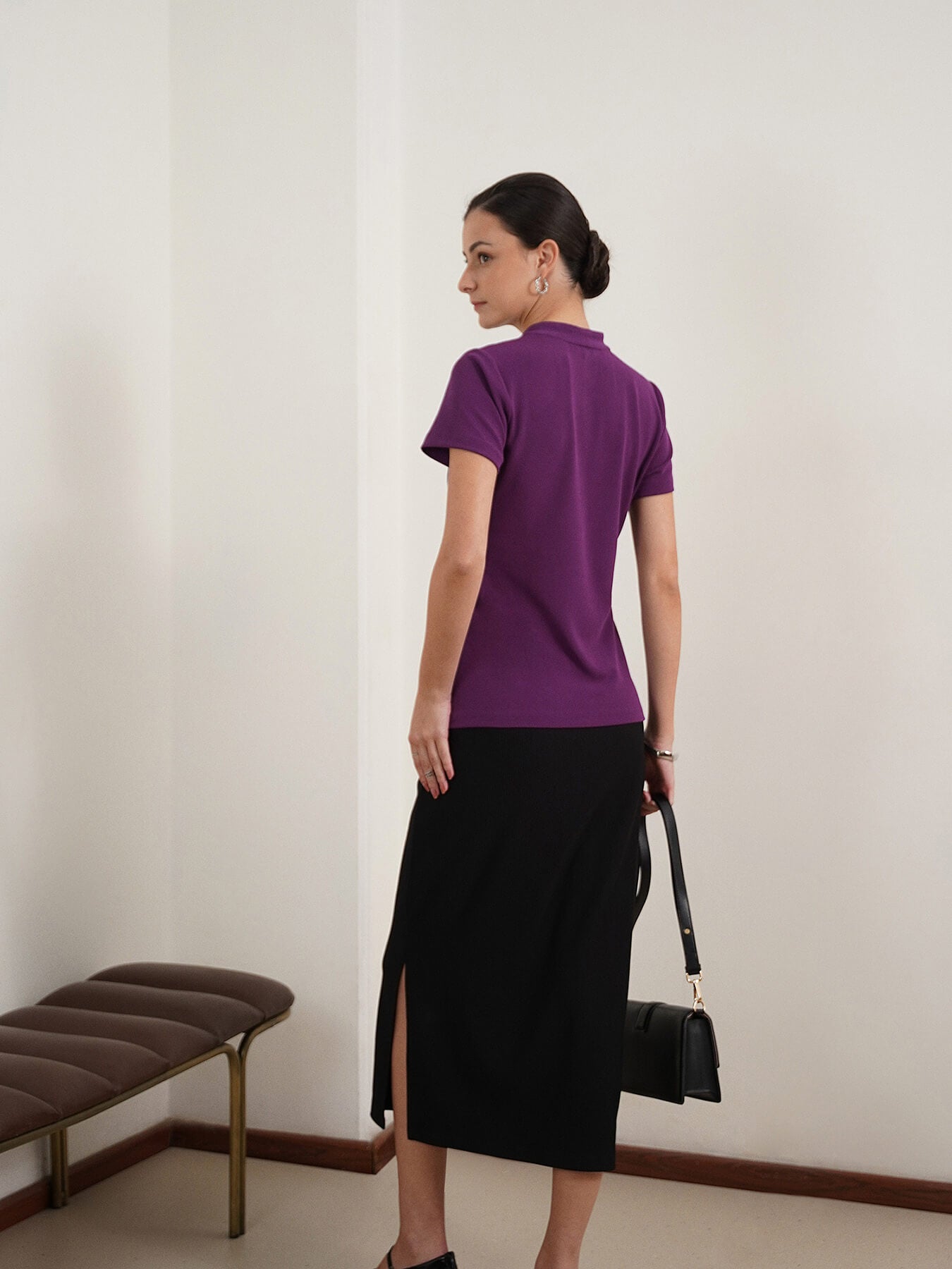 V-Neck Top - Purple