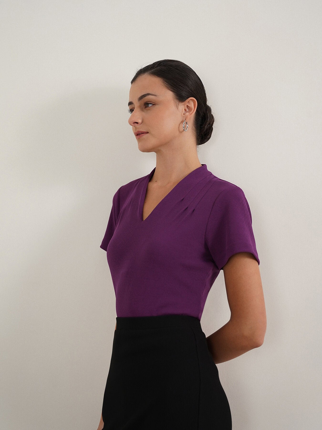 V-Neck Top - Purple