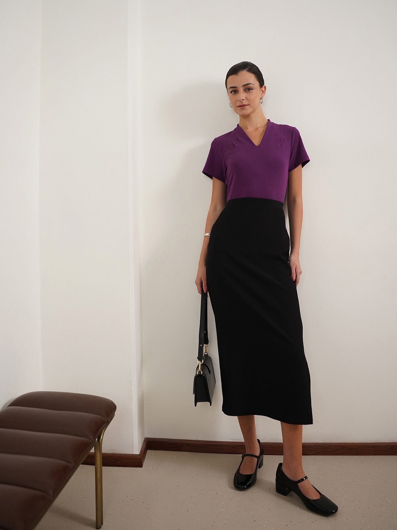 V-Neck Top - Purple