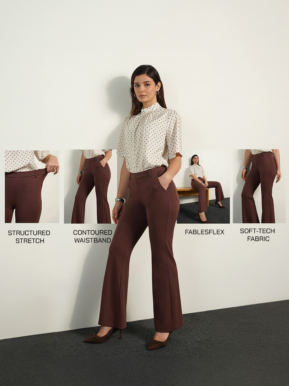 Livin Fit and Flare Pants - Brown